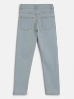 Tales & Stories Boy's Light Blue Lycra Solid Slim-Fit Jeans