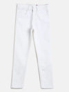 Tales & Stories Boy's White Lycra Solid Trouser