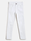 Tales & Stories Boys Lycra White Solid Jeans