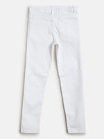 Tales & Stories Boys Lycra White Solid Jeans