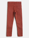 Tales & Stories Boy's Solid Rust Lycra Slim Fit Jeans