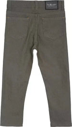 Tales & Stories Boy's Cotton Olive Green Solid Slim-Fit Jeans