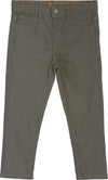 Tales & Stories Boy's Cotton Olive Green Solid Slim-Fit Jeans