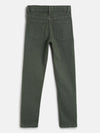 Tales & Stories Boy's Solid Olive Lycra Slim Fit Jeans