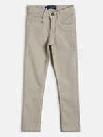 Tales & Stories Boy's Solid Khaki Lycra Slim Fit Jeans