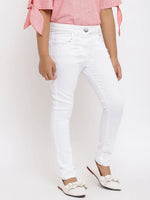 Tales & Stories White Slim-Fit Jeans for Girls