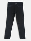 Tales & Stories Boy's Jet Black Lycra Solid Jeans