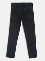 Tales & Stories Boy's Jet Black Lycra Solid Jeans