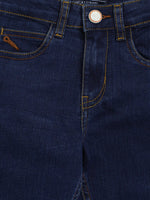 Tales & Stories Boy's Solid Dark Blue Lycra Slim Fit Jeans