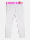 Tales & Stories Girl's White Lycra Solid Slim-Fit Jeans