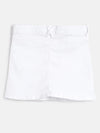 Tales & Stories Girl's White Lycra Solid Skirt