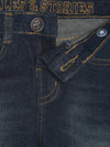 Tales & Stories Boys Navy Blue Slim Fit Mid-Rise Mildly Distressed Jeans