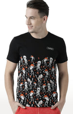 Huetrap Black Mens Short Sleeve Graphic Printed Tshirt-HT17MKGRABLK00660