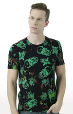 Huetrap Black Mens Short Sleeve Graphic Printed Tshirt-HT17MKGRABLK01054