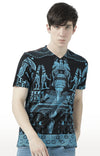 Huetrap Black Mens Short Sleeve Graphic Printed Tshirt-HT17MKGRABLK01024