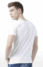 Huetrap White Mens Short Sleeve Graphic Printed Tshirt-HT17MKGRAWHT00548