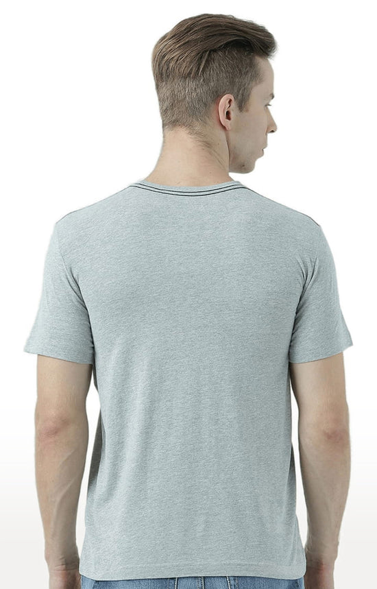 Huetrap Grey Mens Short Sleeve Graphic Printed Tshirt-HT17MKGRAGML00686