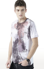 Huetrap White Mens Short Sleeve Graphic Printed Tshirt-HT17MKGRAWHT00571