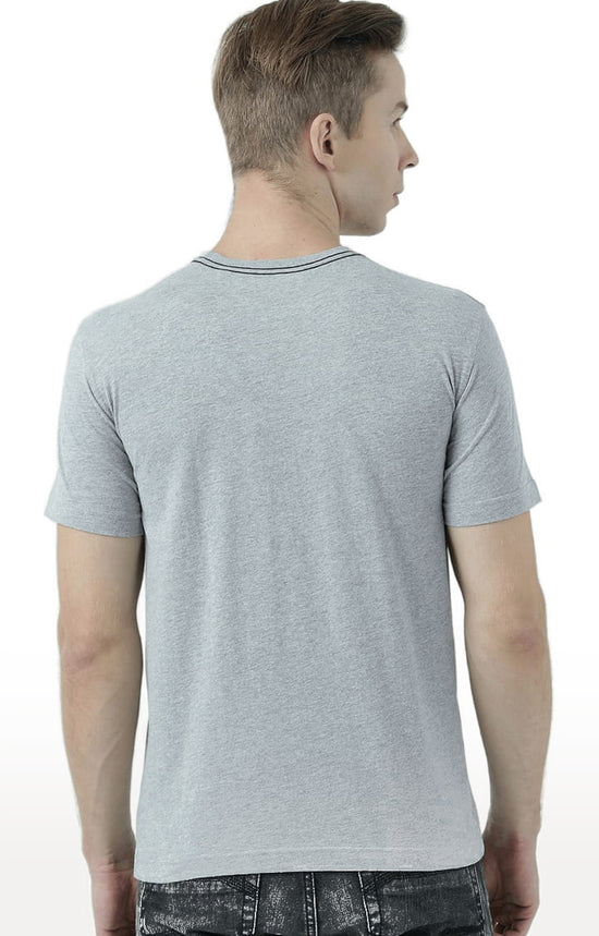 Huetrap Grey Mens Short Sleeve Graphic Printed Tshirt-HT17MKGRAGML00746