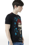 Huetrap Black Mens Short Sleeve Graphic Printed Tshirt-HT17MKGRABLK00661