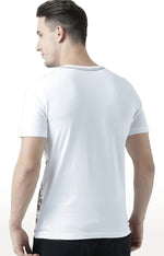 Huetrap White Mens Short Sleeve Graphic Printed Tshirt-HT17MKGRAWHT01050