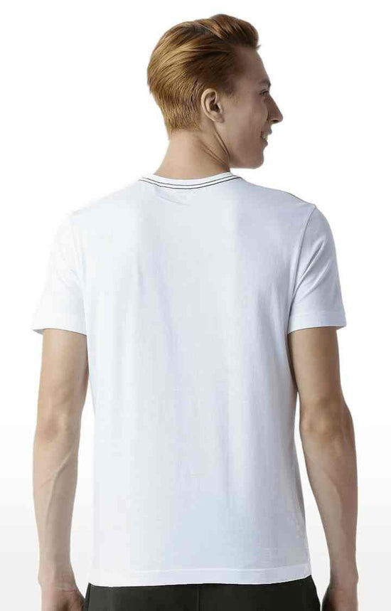 Huetrap White Mens Short Sleeve Graphic Printed Tshirt-HT13MKGRAWHT00066