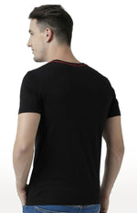 Huetrap Black Mens Short Sleeve Graphic Printed Tshirt-HT17MKGRABLK01087