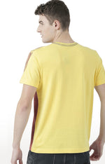 Huetrap Yellow Mens Short Sleeve Graphic Printed Tshirt-HT17MKGRAYLW00628