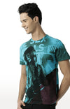 Huetrap Blue Mens Short Sleeve Graphic Printed Tshirt-HT15MKGRATQB00038