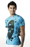 Huetrap Blue Mens Short Sleeve Graphic Printed Tshirt-HT17MKGRATQB00320