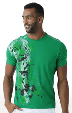 Huetrap Green Mens Short Sleeve Graphic Printed Tshirt-HT17MKGRAGRE00254