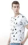 Huetrap White Mens Short Sleeve Graphic Printed Tshirt-HT17MKGRAWHT00762