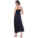 Aawari Rayon Front Open Gown For Girls and Women Navy Blue-AM097-Navy Blue