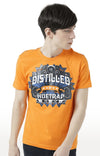 Huetrap Orange Mens Short Sleeve Graphic Printed Tshirt-HT17MKGRABZO01104