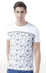 Huetrap White Mens Short Sleeve Graphic Printed Tshirt-HT17MKGRAWHT00658