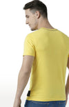 Huetrap Yellow Mens Short Sleeve Graphic Printed Tshirt-HT17MKGRAYLW01044