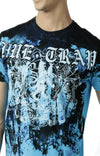 Huetrap Blue Mens Short Sleeve Graphic Printed Tshirt-HT15MKGRATQB00032