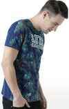 Huetrap Blue Mens Short Sleeve Graphic Printed Tshirt-HT17MKGRALNY00781