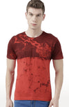 Huetrap Red Mens Short Sleeve Graphic Printed Tshirt-HT17MKGRARED00995