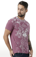 Huetrap Maroon Mens Short Sleeve Graphic Printed Tshirt-HT18MKGRAPLU00269