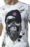 Huetrap White Mens Short Sleeve Graphic Printed Tshirt-HT15MKGRAWHT00051