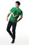 Huetrap Green Mens Short Sleeve Graphic Printed Tshirt-HT17MKGRAGRE00278