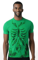 Huetrap Green Mens Short Sleeve Graphic Printed Tshirt-HT17MKGRAGRE00306