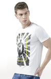 Huetrap White Mens Short Sleeve Graphic Printed Tshirt-HT17MKGRAWHT00548