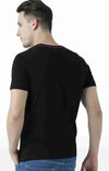 Huetrap Black Mens Short Sleeve Graphic Printed Tshirt-HT17MKGRABLK00652