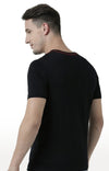 Huetrap Black Mens Short Sleeve Graphic Printed Tshirt-HT17MKGRABLK00713