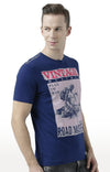 Huetrap Blue Mens Short Sleeve Graphic Printed Tshirt-HT17MKGRALNY00798