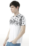 Huetrap White Mens Short Sleeve Graphic Printed Tshirt-HT17MKGRAWHT00860