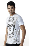 Huetrap White Mens Short Sleeve Graphic Printed Tshirt-HT14MKGRAWHT00160