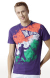 Huetrap Purple Mens Short Sleeve Graphic Printed Tshirt-HT15MKGRARPP00021